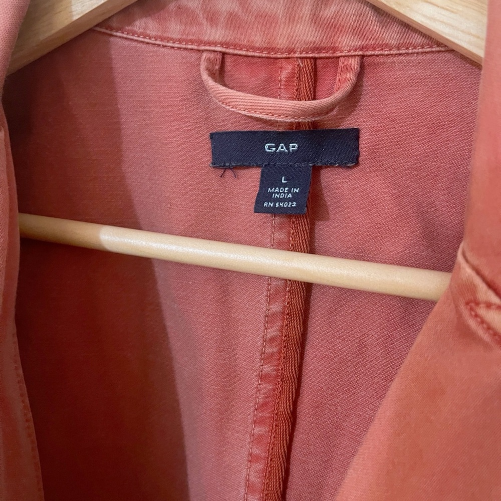 GAP Washed Rust Utility Jacket | Soft Canvas Blazer-Style Coat | Size L - Picture 3 of 6